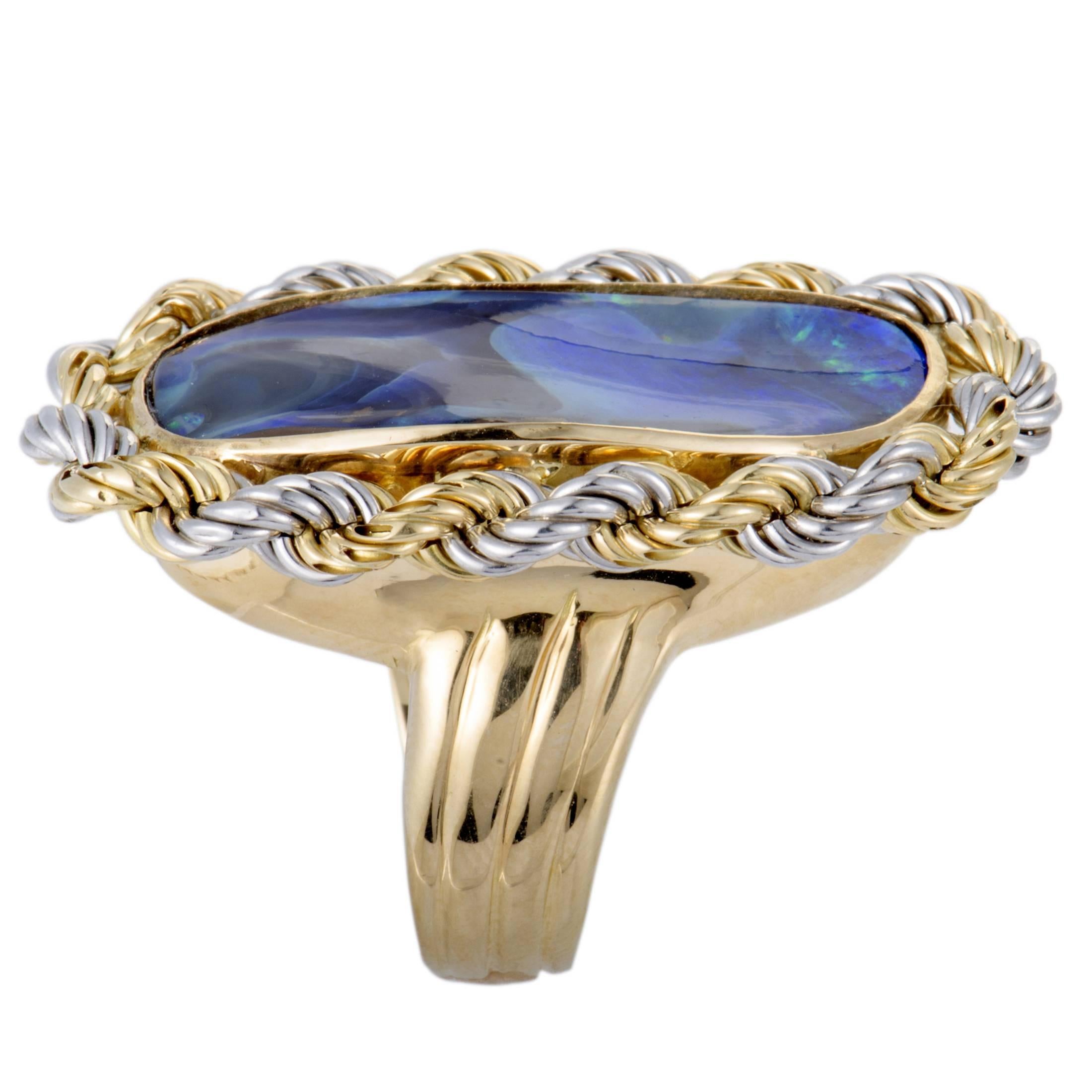 Oval Cut Opal and Gold Cocktail Ring