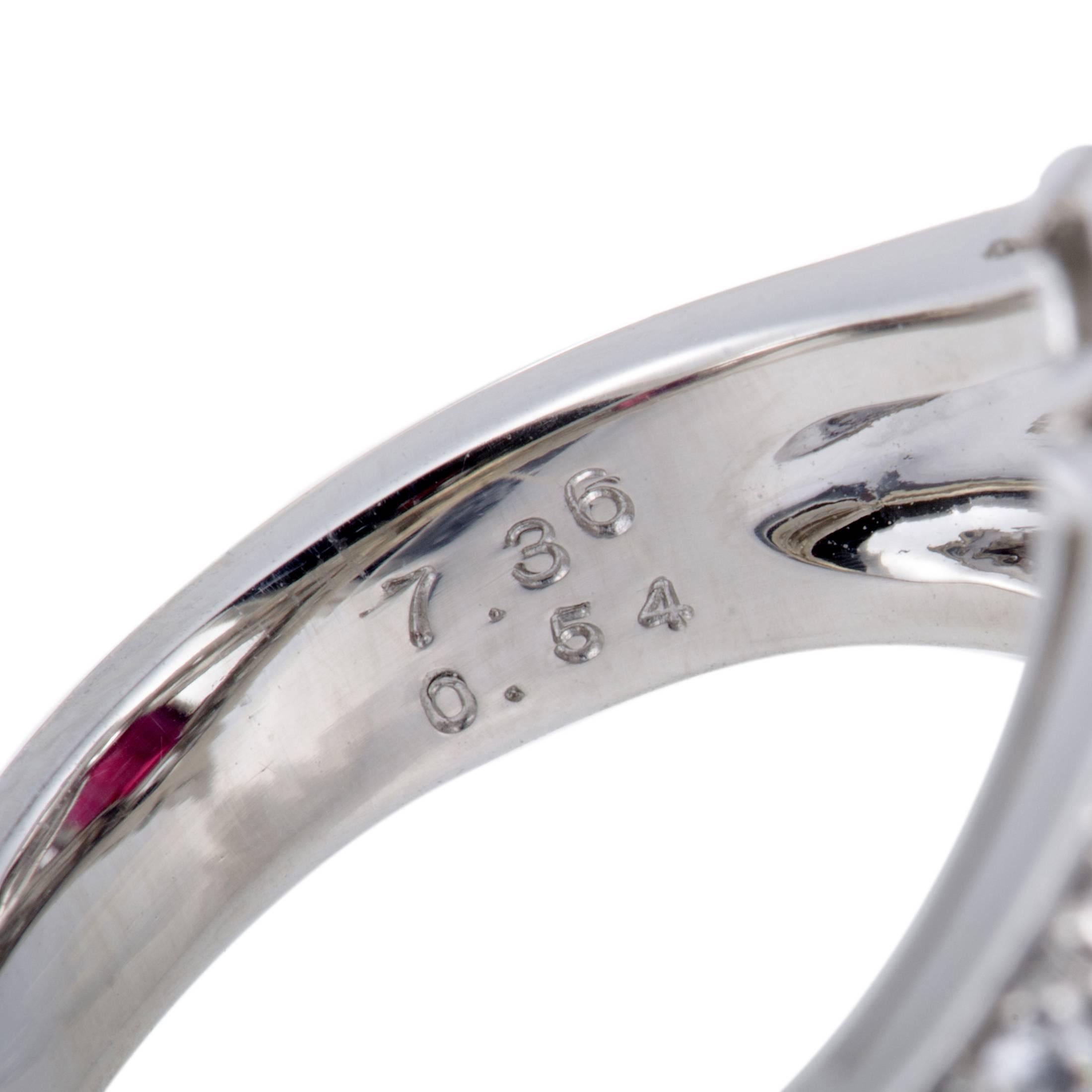 Women's Diamond and Garnet Platinum Ring