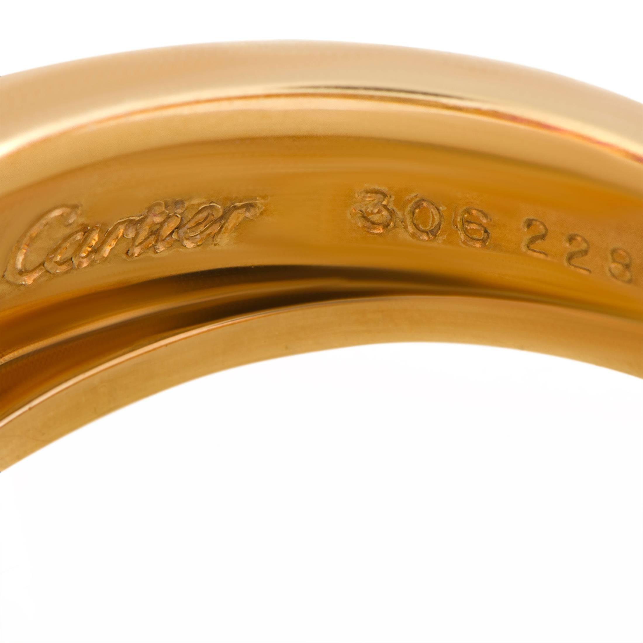 Women's Cartier Diamond Pave and Ruby Gold Band Ring