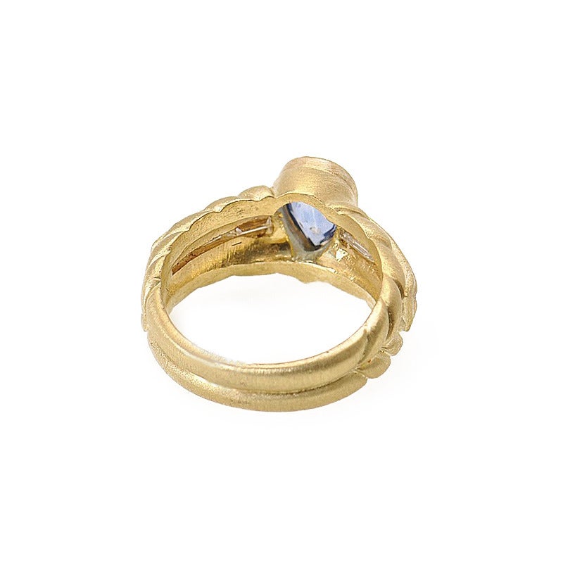 Judith Ripka Sapphire Diamond Yellow Gold Ring im Zustand „Neu“ in Southampton, PA