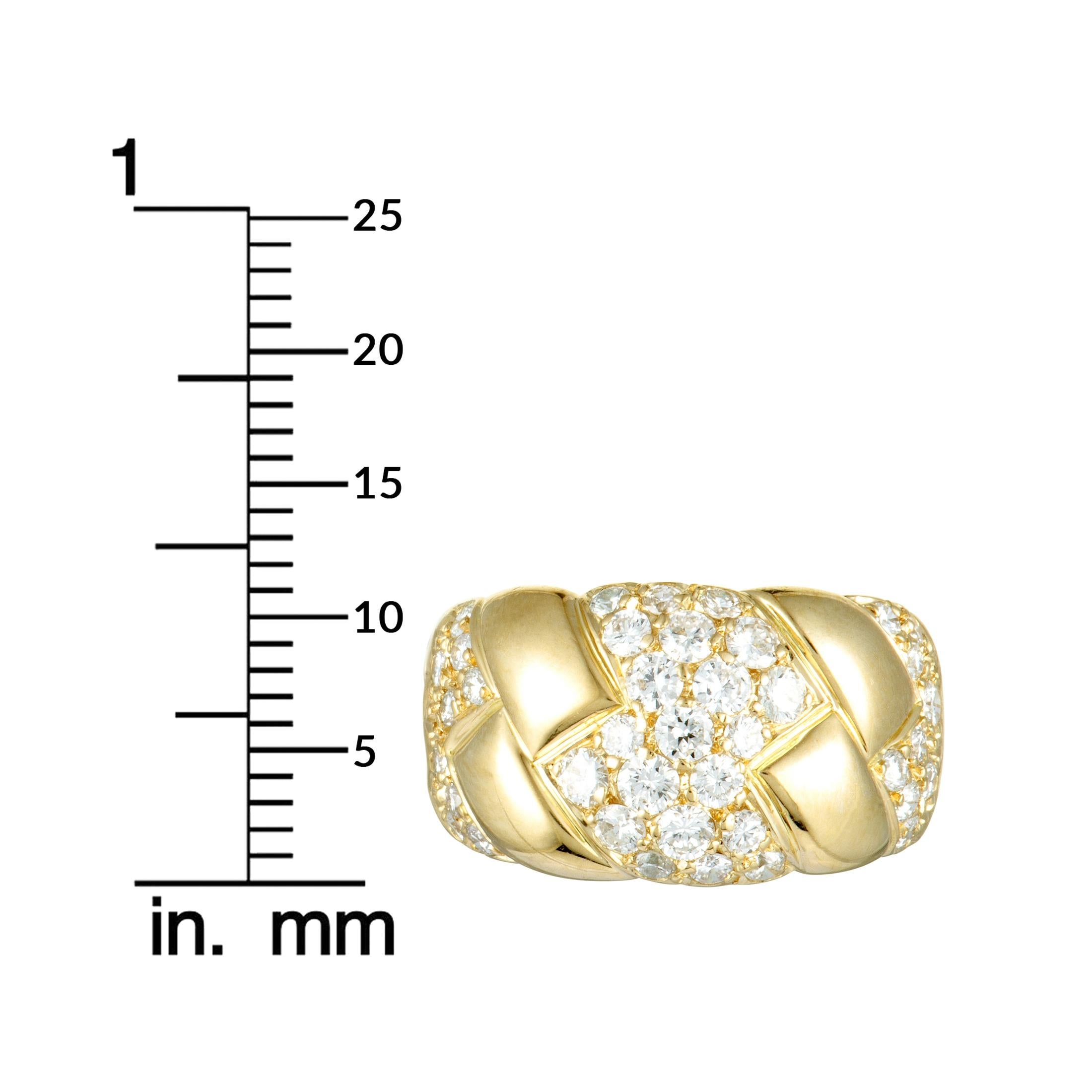 Van Cleef & Arpels Diamond Pavé Yellow Gold Band Ring 2