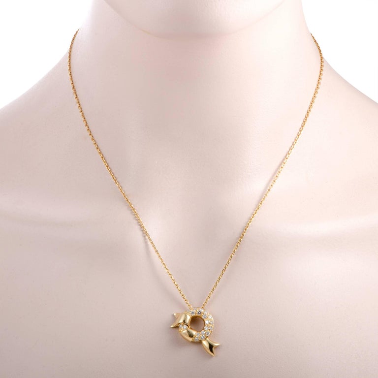 Dior Diamond Pave Gold Pendant Necklace at 1stdibs