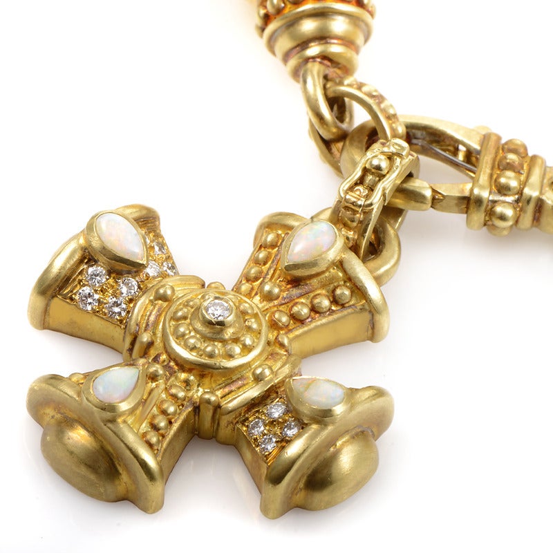Judith Ripka Gold Beaded Enhancer Cross Necklace 1