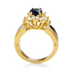 Korloff Emaille Saphir Diamant Gold Ring