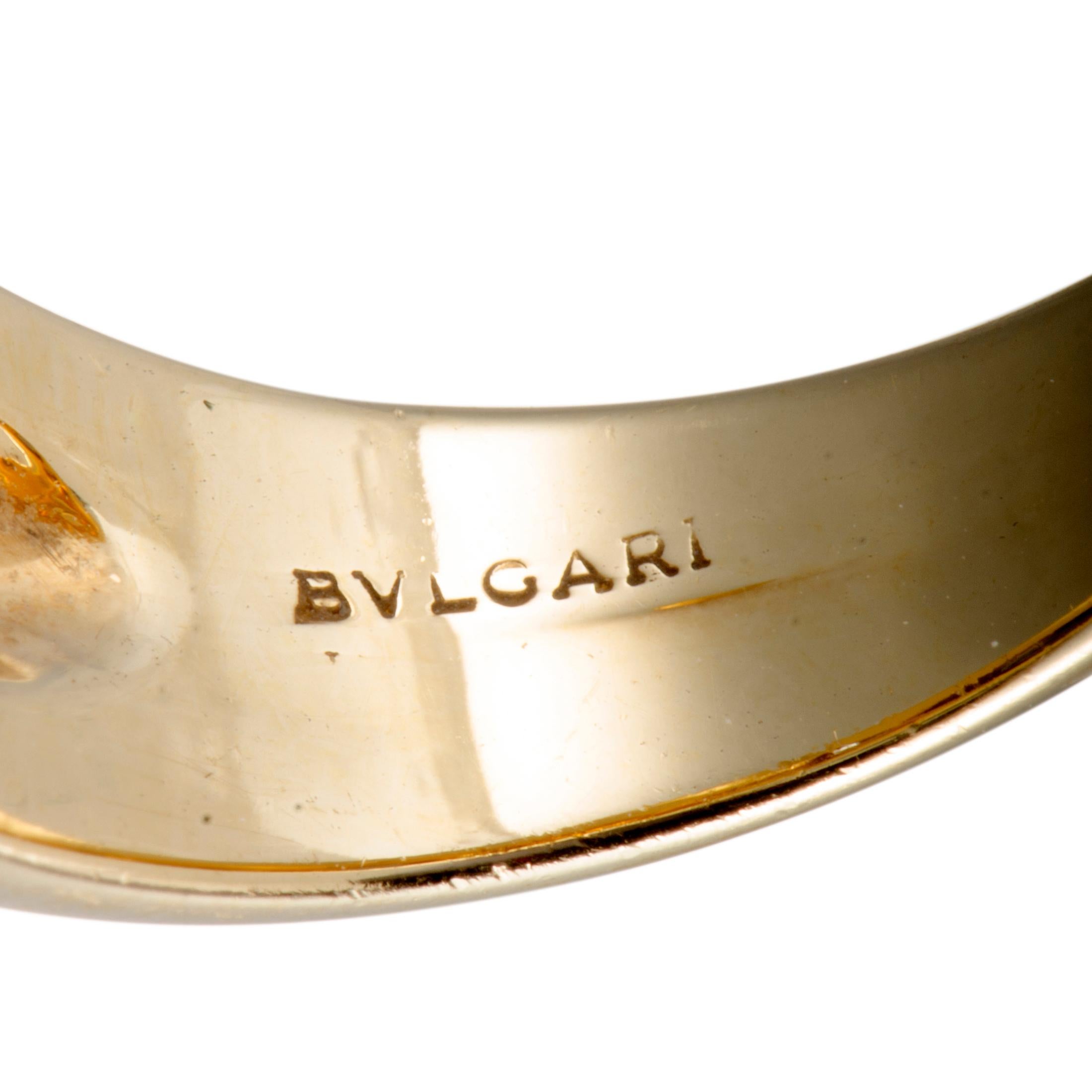 Bulgari Two-Diamond and Sapphire Yellow Gold Band Ring 2