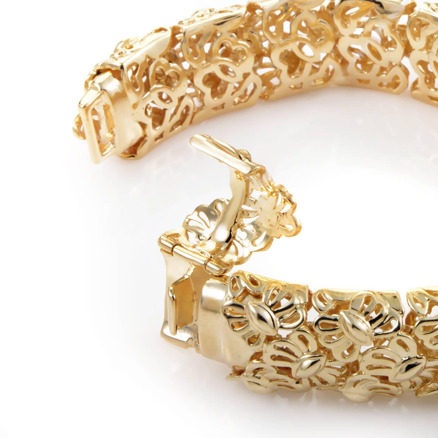Women's Tiffany & Co. Diamond  Gold Floral Bracelet