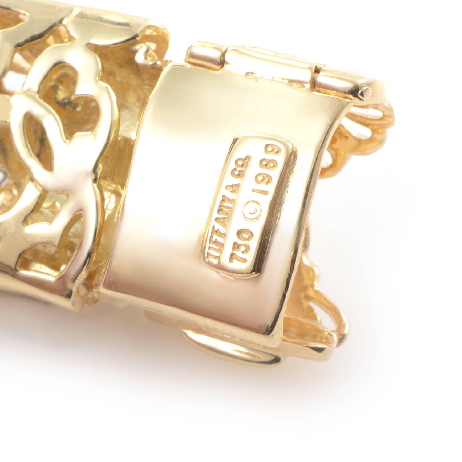 Tiffany & Co. Diamond  Gold Floral Bracelet 1