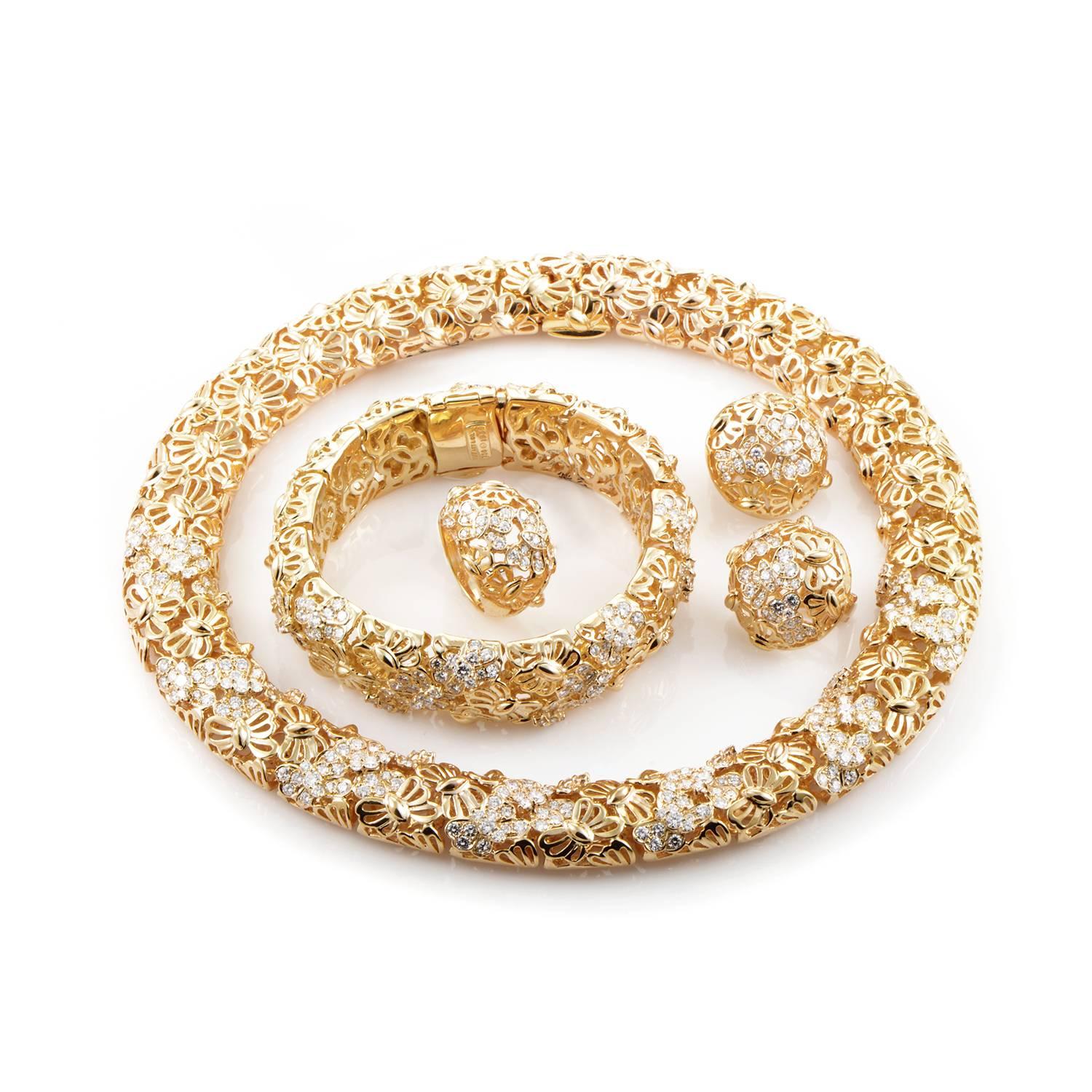 Tiffany & Co. Diamond  Gold Floral Bracelet 2