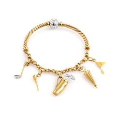 Pomellato Multi-Tone Gold and Diamond Charm Bracelet