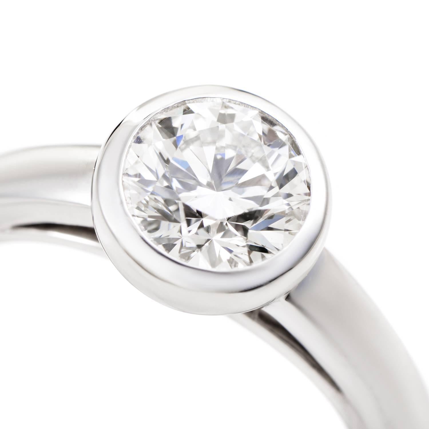 Cartier Platinum 1.05 ct Diamond Solitaire Engagement Ring In Excellent Condition In Southampton, PA