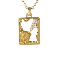 Carrera y Carrera Diamond Gold Quenched Maiden Pendant Necklace