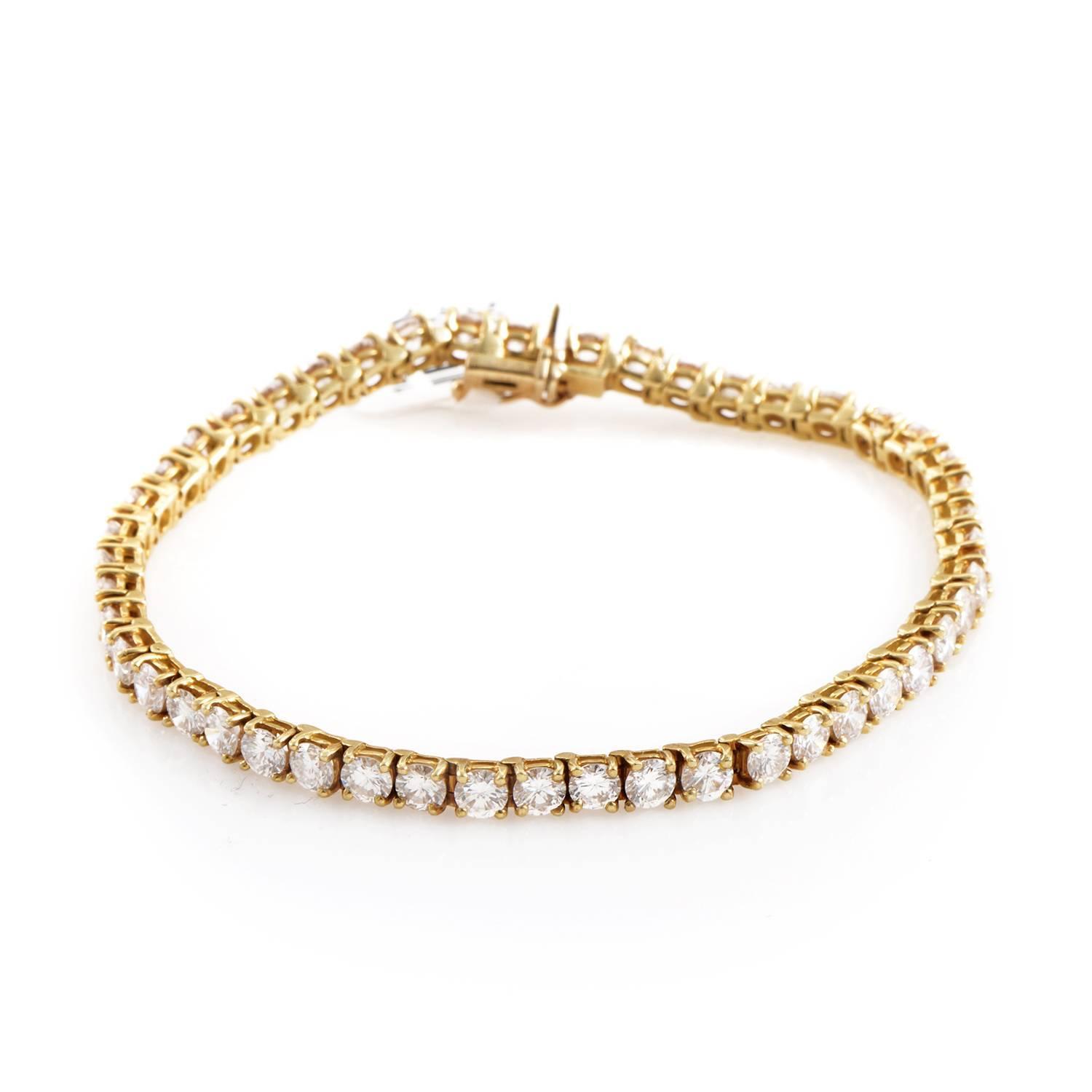 Van Cleef and Arpels Diamond Gold Tennis Bracelet at 1stdibs