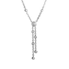 Tiffany & Co. Circlet Platinum and Diamond Double Drop Necklace