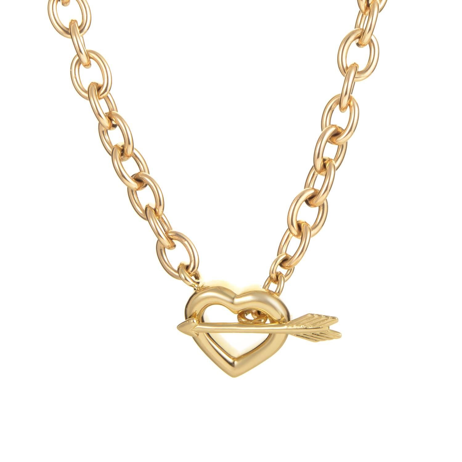 Tiffany & Co. Hearts and Arrow Gold Toggle Necklace