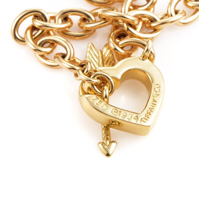 Tiffany and Co. Hearts and Arrow Gold Toggle Necklace at 1stDibs