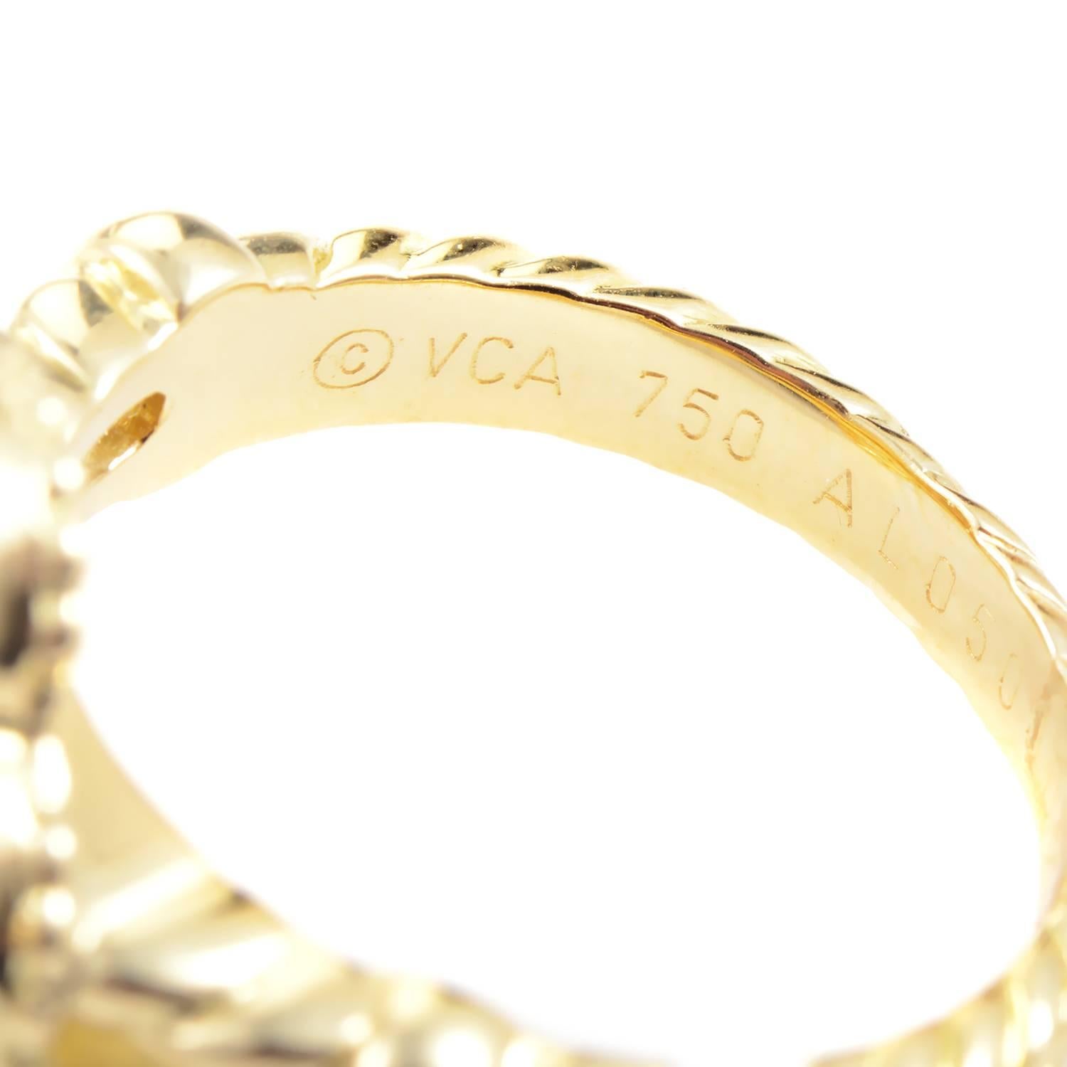 Women's Van Cleef & Arpels Vintage Alhambra Yellow Gold Diamond Ring