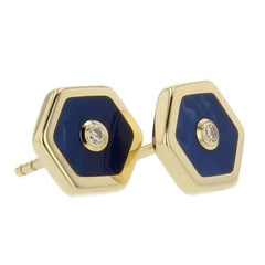 Mark Davis Bakelite Diamond Yellow Gold Stud Earrings