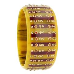 Mark Davis Bakelite Garnet Yellow Sapphire Yellow Gold Bangle 11