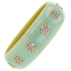Mark Davis Bakelite Amethyst Peridot Garnet Sapphire Bangle