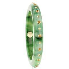 Mark Davis Bakelite Citrine Peridot Yellow Gold Bangle 