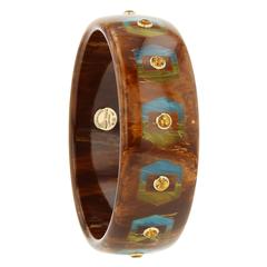 Mark Davis Bakelite Citrine Yellow Gold Bangle 5