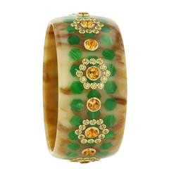 Mark Davis Bakelite Citrine Peridot Yellow Gold Bangle 11