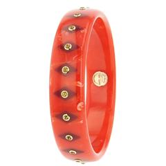 Mark Davis Bakelite Citrine Yellow Gold Bangle 6