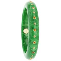 Mark Davis Bakelite Citrine Peridot Yellow Gold Bangle