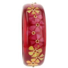 Mark Davis Bakelite Citrine Yellow Gold Bangle