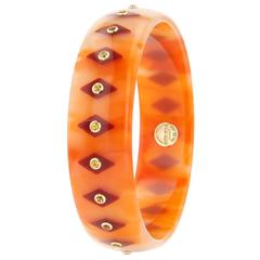 Mark Davis Bakelite Citrine Yellow Gold Bangle 3