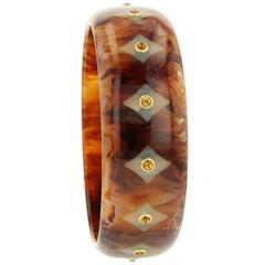 Mark Davis Bakelite Citrine Yellow Gold Bangle 4