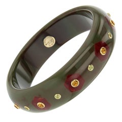 Mark Davis Bakelite Citrine Peridot Yellow Gold Bangle
