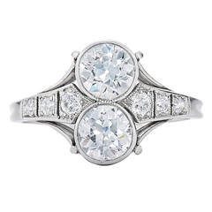 JE Caldwell Twin Old European Cut Diamond Platinum Engagement Ring circa 1916 9