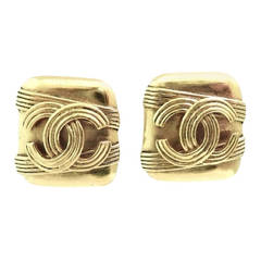 Vintage Signed Chanel 94A Logo Earrings