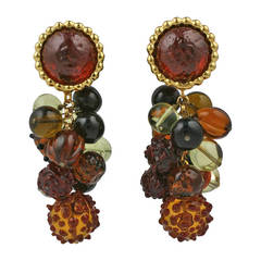 Dominique Aurientis Pate de Verre Fruit Earrings by Gripoix 3