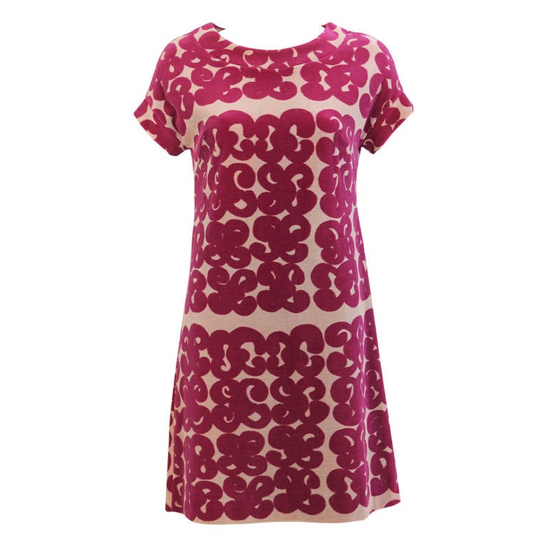 Marimekko Tarha Pattern Cotton Velour Dress