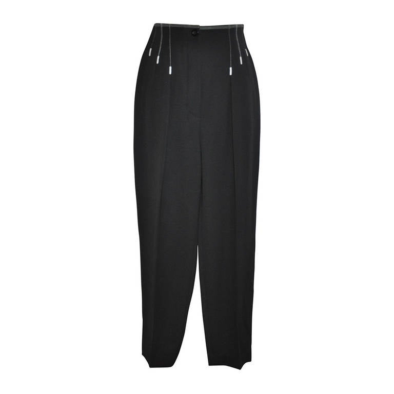 Escada by Margaietha Ley Detailed Top-Stitch Trousers at 1stDibs
