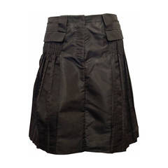 Prada Black Nylon Pleated Skirt