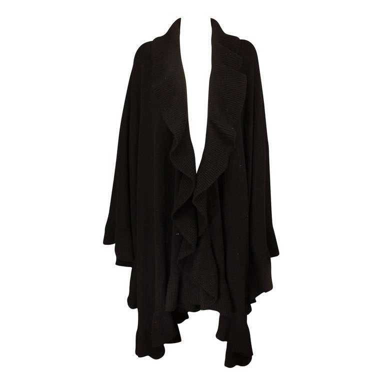 Valerie Louthan Black Cashmere Cape-Stole at 1stDibs
