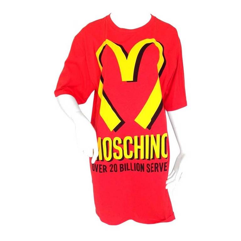 Last Season Brand New Moschino McDonalds T-Shirt For Sale