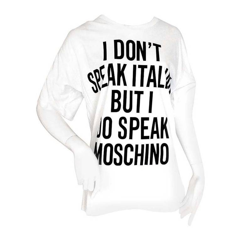 Last Season Brand New Moschino T-Shirt For Sale