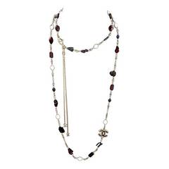 Chanel Glass Bead and Pearl Long Necklace