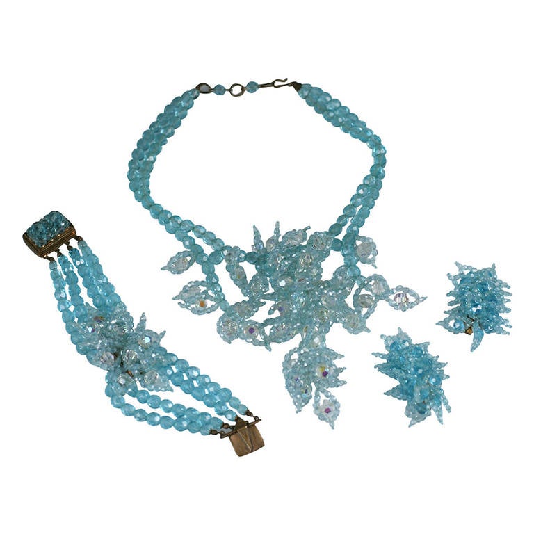 Important Coppola e Toppo Crystal Leaf Parure For Sale