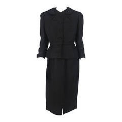 Vintage 1950s Hattie Carnegie black silk dress & jacket