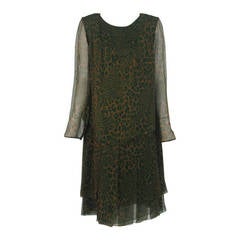 1990s Galanos leopard spot chiffon dress