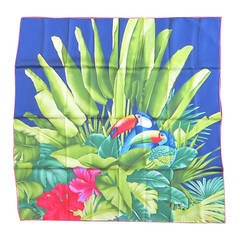 Gucci Silk Scarf Floral Jungle Bird New Old stock