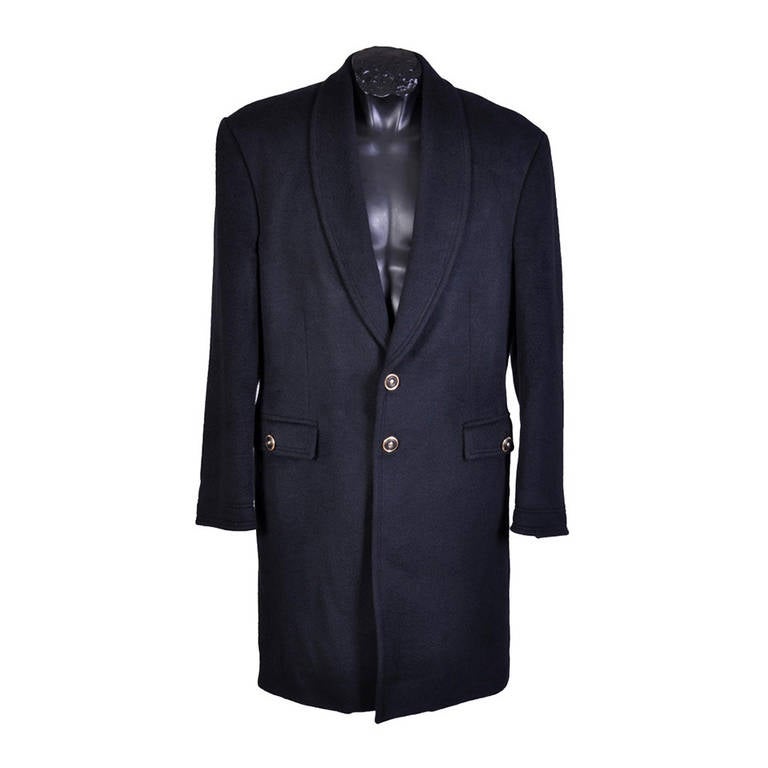 New VERSACE BLACK ANGORA CASHMERE WOOL MEN'S COAT at 1stDibs | men coat  sale, versace coat mens, cashmere mens coat