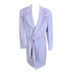 New VERSACE DOVE GREY HERRINGBONE WOOL ANGORA MEN'S COAT 1