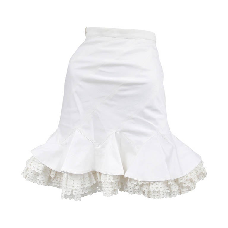 Alaia Crisp Cotton Mini Skirt at 1stDibs