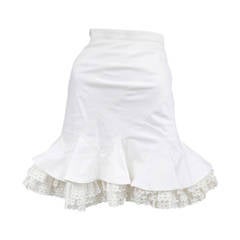 Vintage Alaia Crisp Cotton Mini Skirt